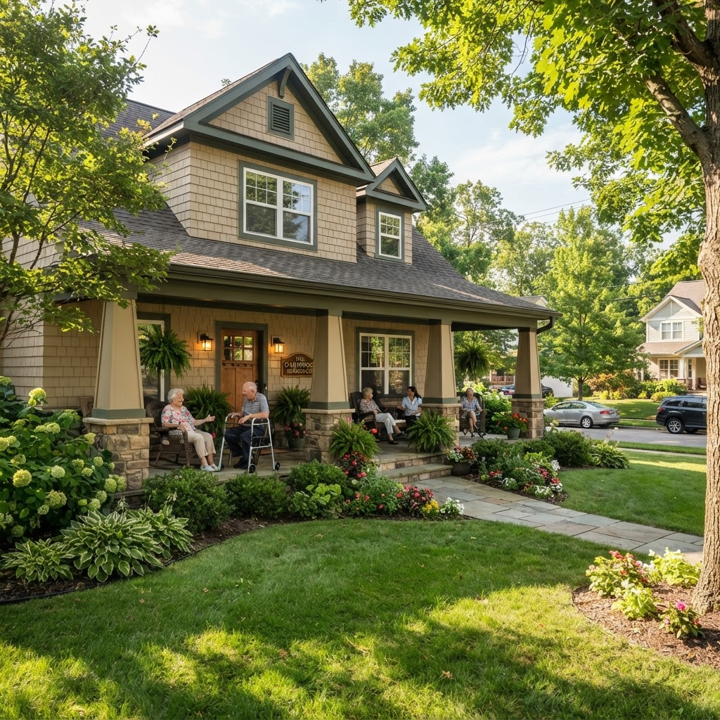 A welcoming craftsman-style home with a front porch and green lawn